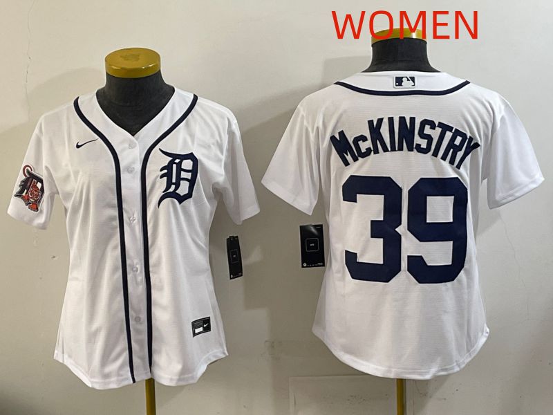 Women Detroit Tigers #39 Mckinstry White Game Nike MLB Jersey style 005